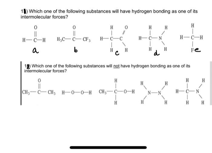 Solved Fe 1) Which one of the following substances will have | Chegg.com