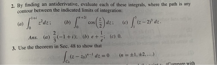 Solved 2. By finding an antiderivative, evaluate each of | Chegg.com