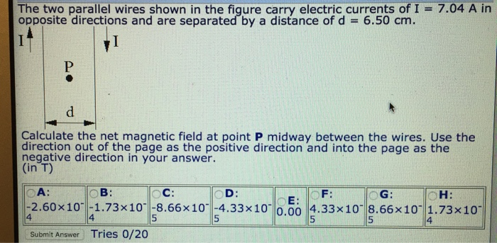 Solved The two parallel wires shown in the figure carry | Chegg.com