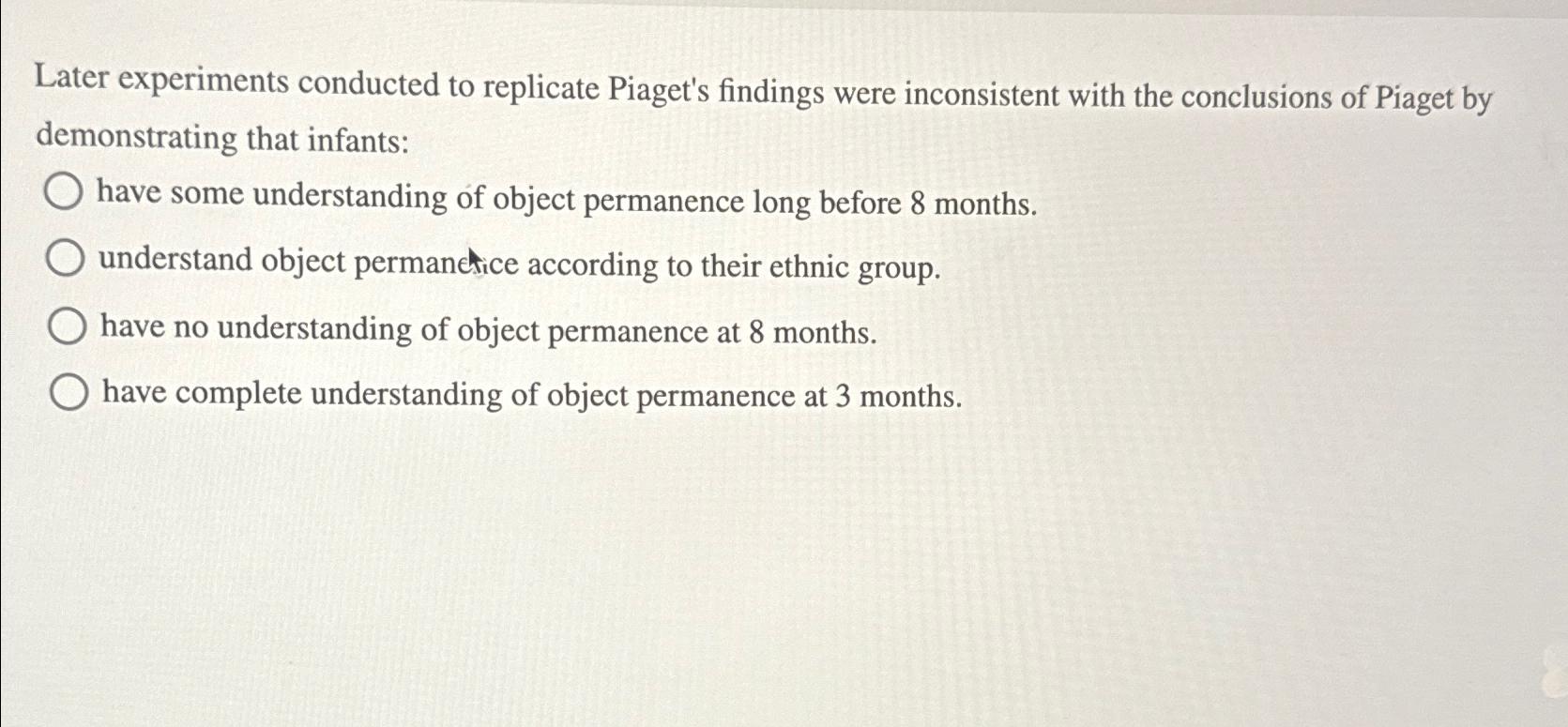 Piaget experiments online