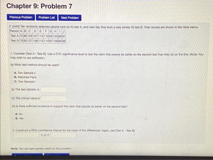 Solved Chapter 9: Problem 7 Previous Problem Problem List | Chegg.com