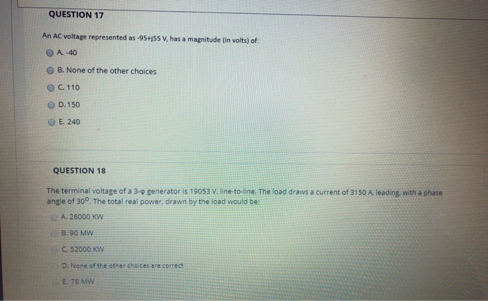 Solved LUI CUMPIULUI Status: QUESTION 11 A 50 Hz power line | Chegg.com
