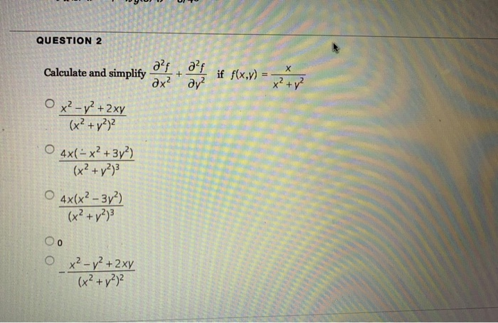 Solved Question 2 Calculate And Simplify Det If F X Y O Chegg Com