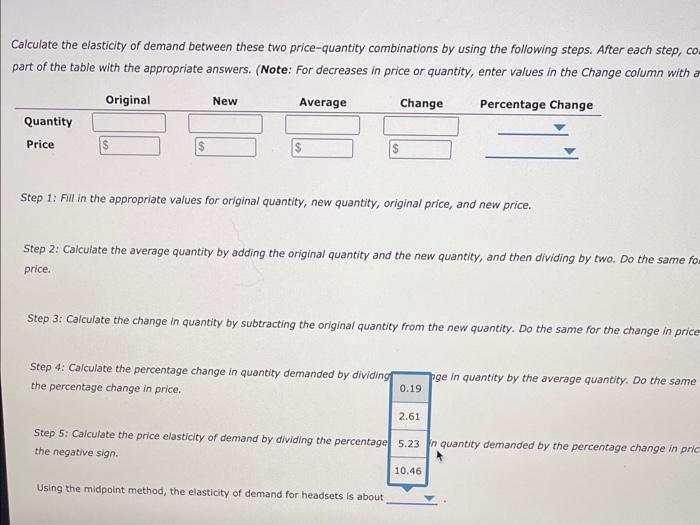 Solved Calculating The Price Elasticity Of Demand: A | Chegg.com