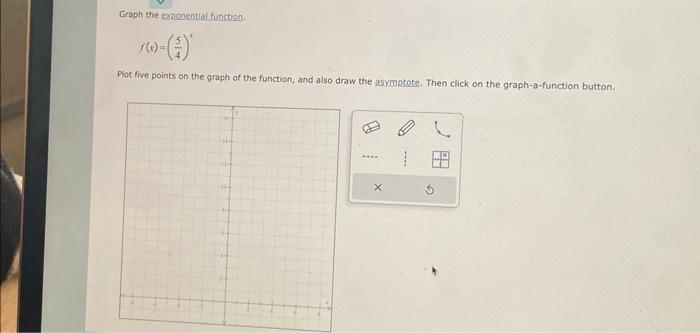 Solved Graph the exponential function, f(x)=(45)x Plot five | Chegg.com
