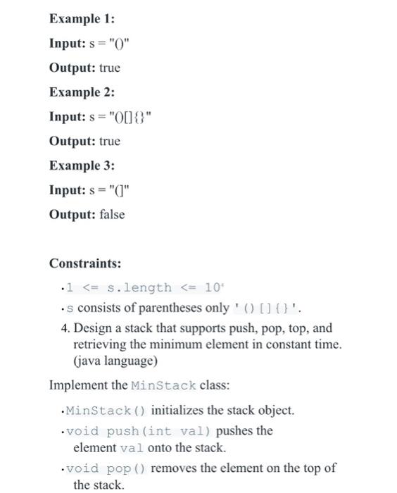 Solved 3. Given a string s containing just the characters ' | Chegg.com