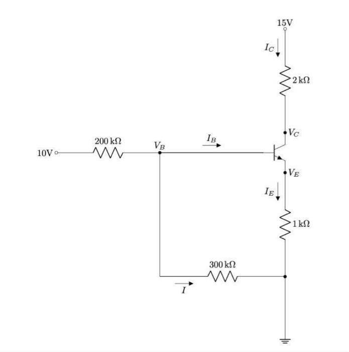 Solved Given a BJT transistor with β=100 and VBE=0.7 V. a)