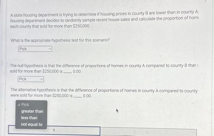 Solved A State Housing Department Is Trying To Determine If | Chegg.com