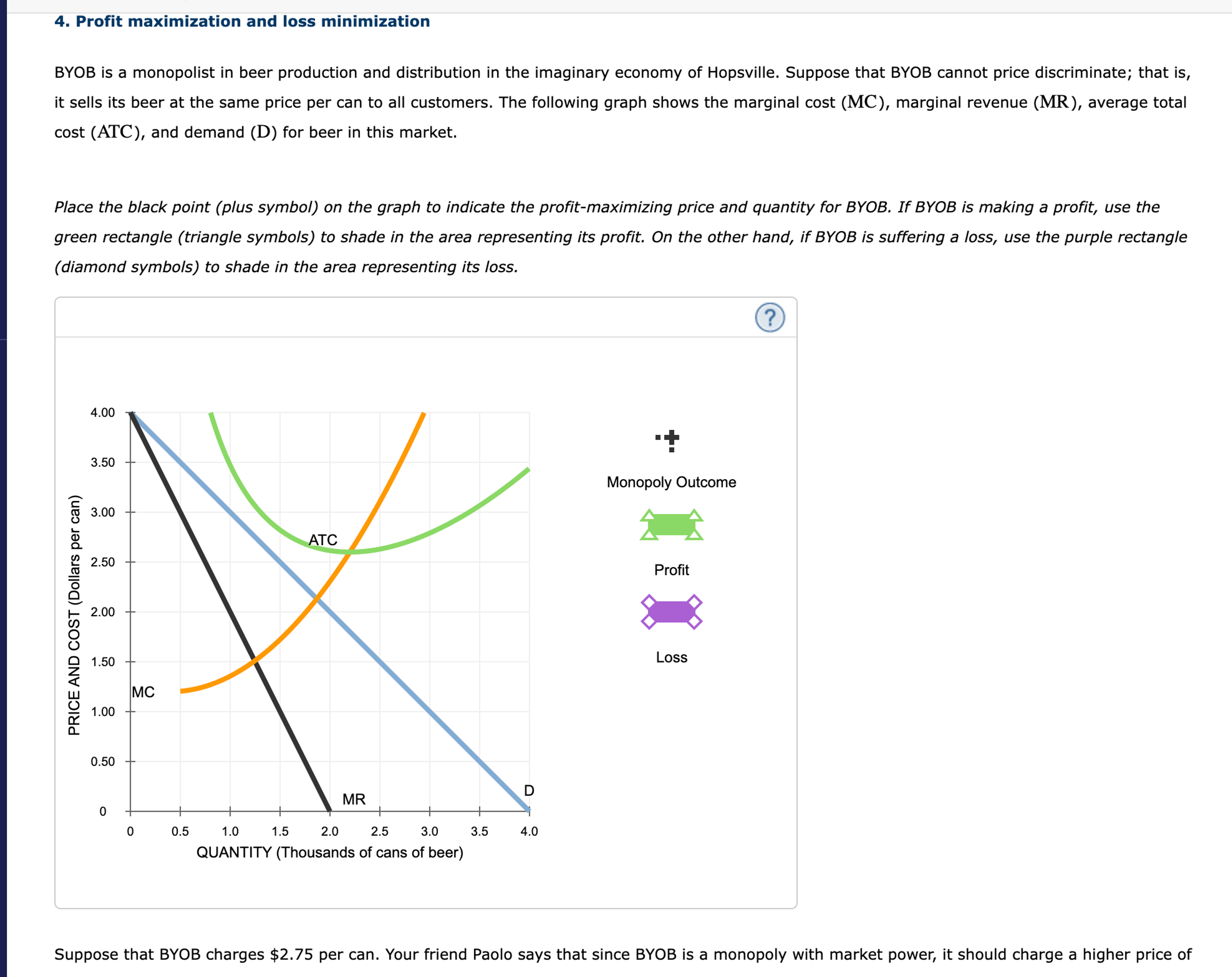 [Solved] Calculating marginal revenue from a linear demand