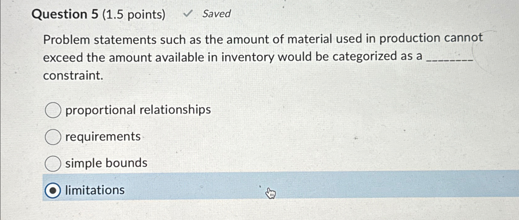 Solved Question 5 (1.5 ﻿points) ﻿SavedProblem statements | Chegg.com