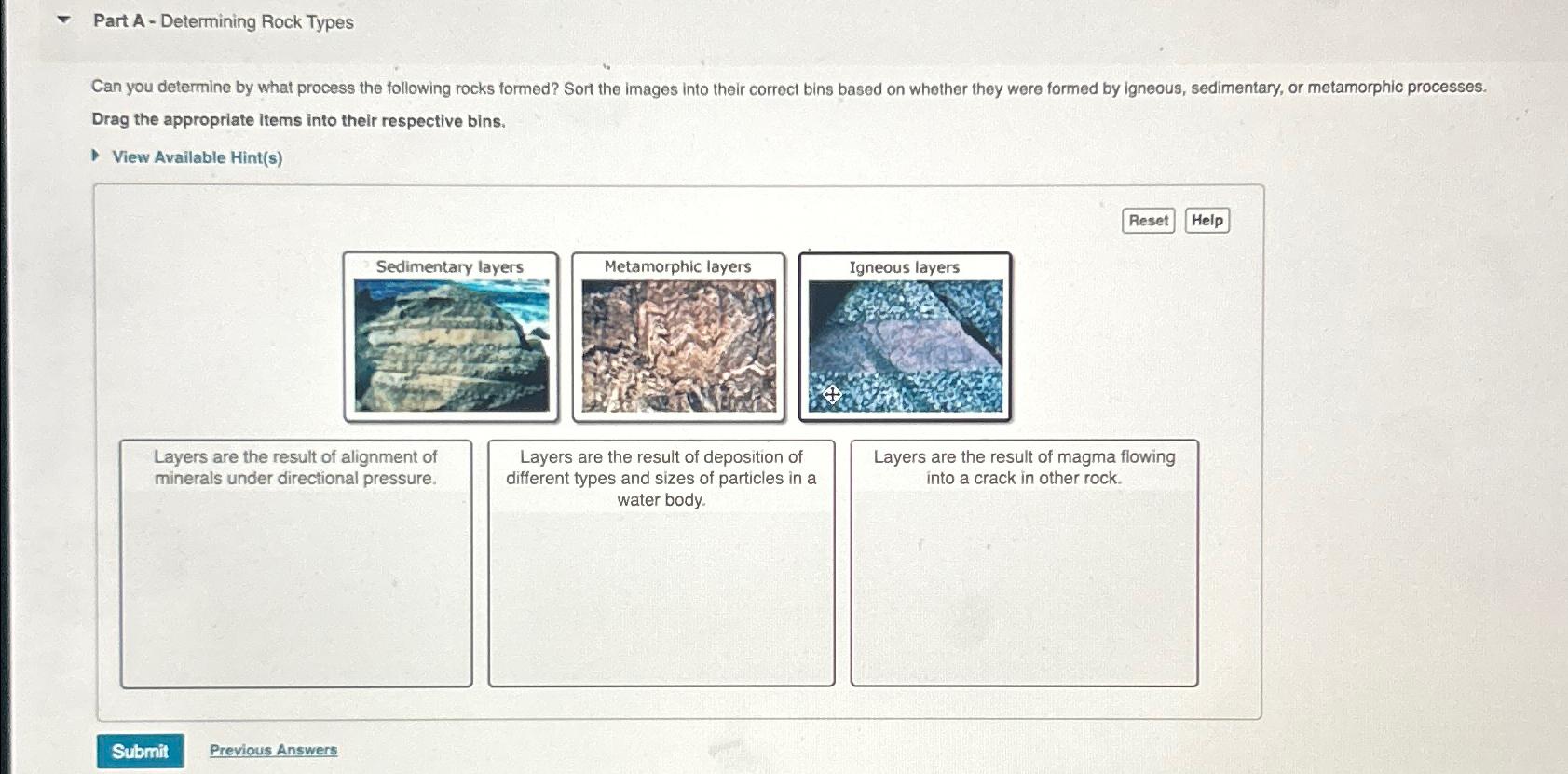 Solved Part A - ﻿Determining Rock TypesCan you determine by | Chegg.com