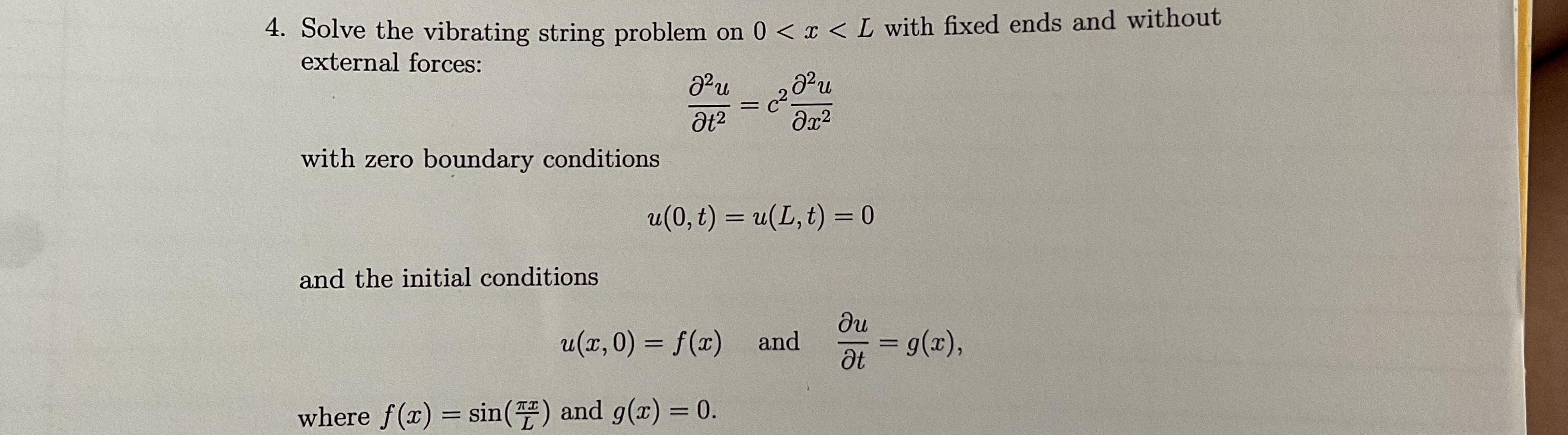 Solve The Vibrating String Problem On Chegg