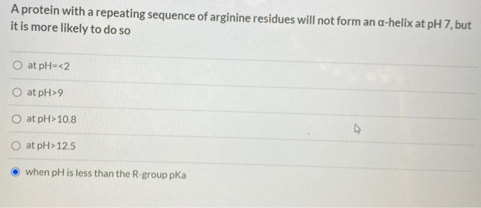 Protein R Group Pka Solved A protein with a repeating sequence of arginine | Chegg.com