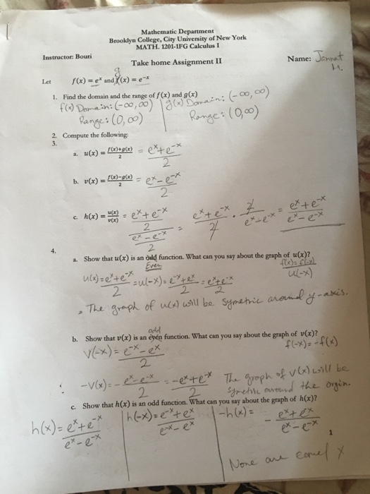 Solved Mathematic Department Brooklyn College, City | Chegg.com