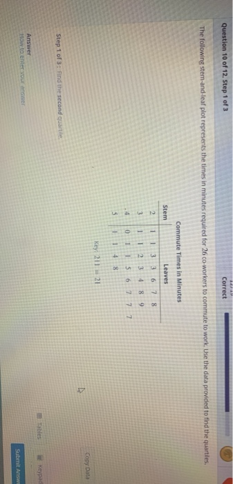 Solved Question 10 of 12, Step 1 of 3 Correct The following | Chegg.com