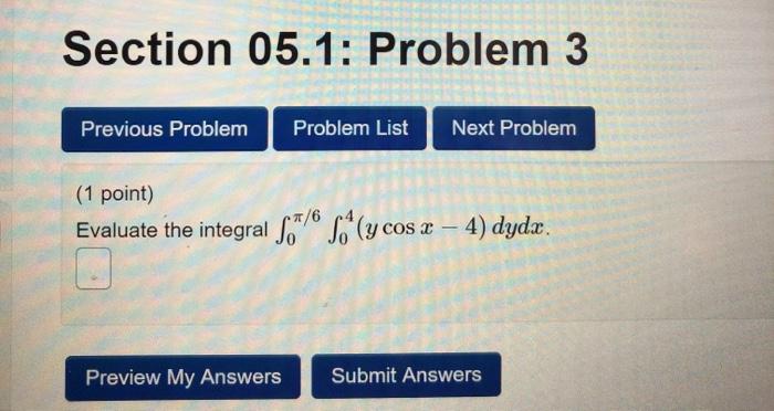 Solved Section 05.1: Problem 4 Previous Problem Problem List | Chegg.com
