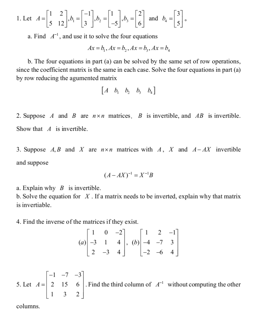 Solved 1 Let A 15212 b1 13 b2 1 5 b3 26 And Chegg solved-1-let-a-15212-b1-13-b2-1-5-b3-26-and-chegg