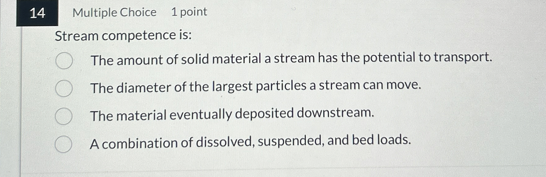 Solved 14Multiple Choice1 ﻿pointStream competence is:The | Chegg.com