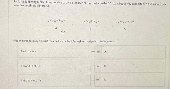 Solved Rank the following molecules according to their | Chegg.com