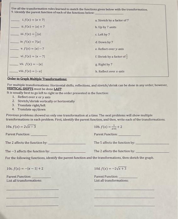 Solved Use all the transformation rules learned to match the | Chegg.com