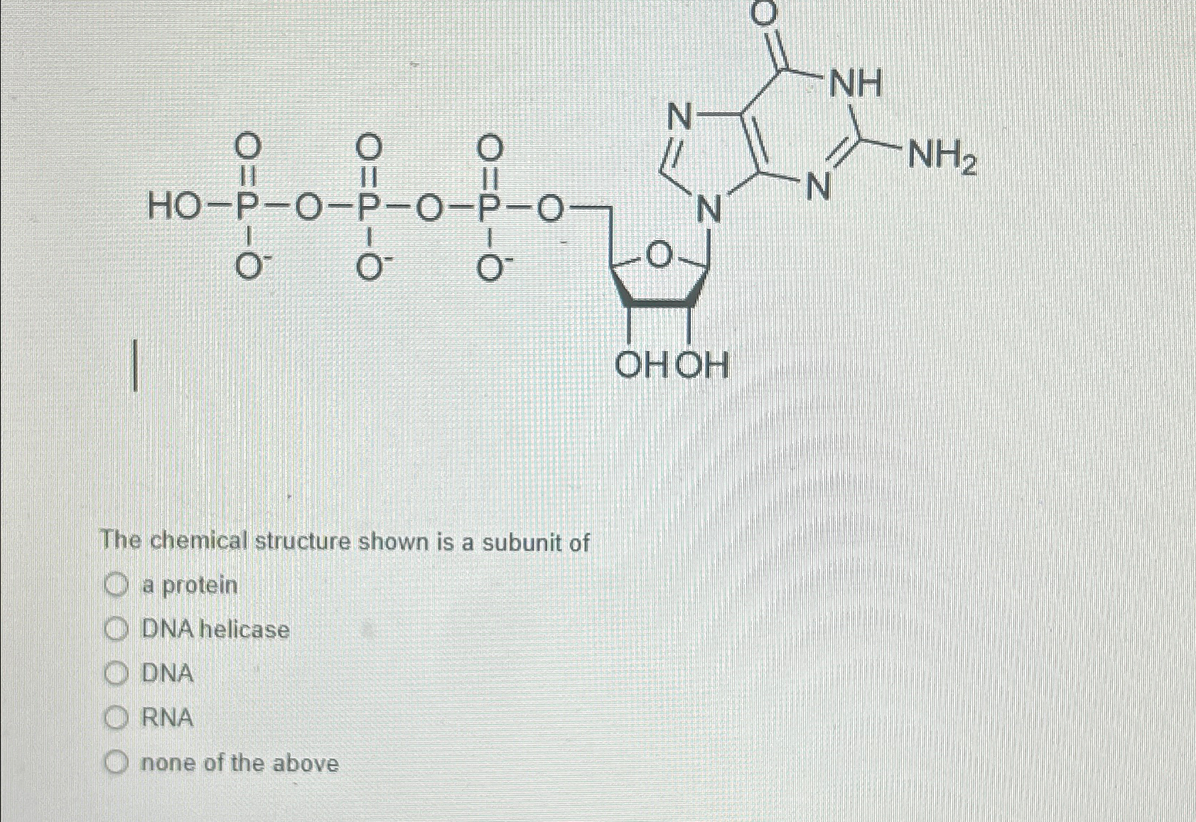 Solved The chemical structure shown is a subunit ofa | Chegg.com