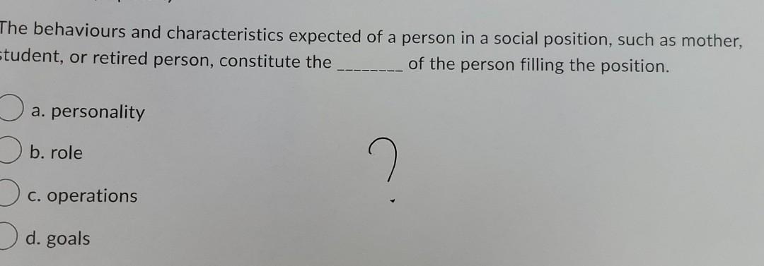 Solved The Behaviours And Characteristics Expected Of A Chegg Com