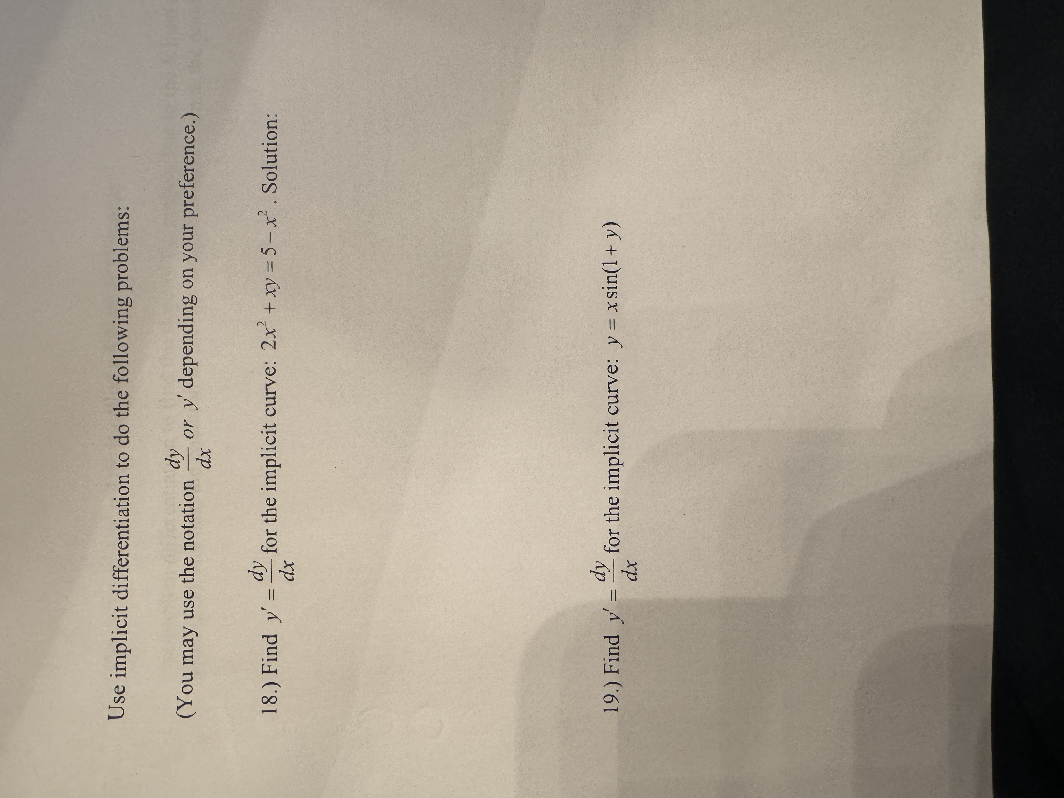 Solved Use Implicit Differentiation To Do The Following