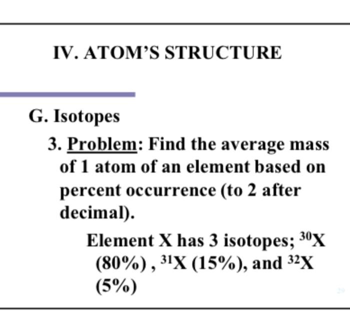 average mass of one atom of an element
