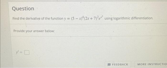 Solved Find The Derivative Of The Function