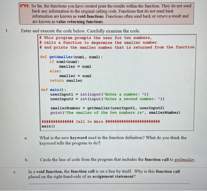 Solved FYI: So the functions you have print the | Chegg.com