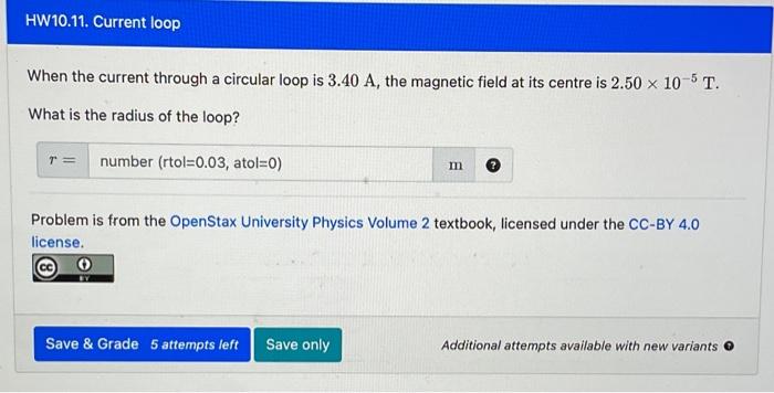 Solved When the current through a circular loop is 3.40 A, | Chegg.com