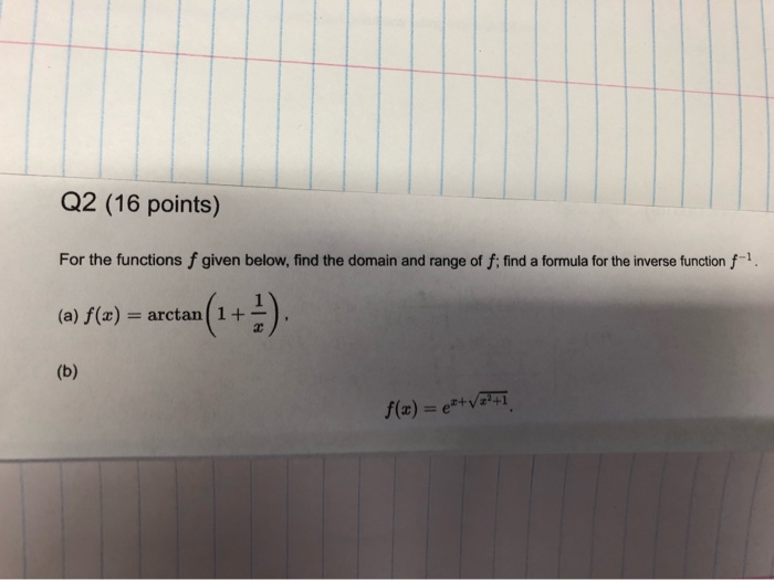 Solved Q2 16 Points For The Functions F Given Below Fi Chegg Com