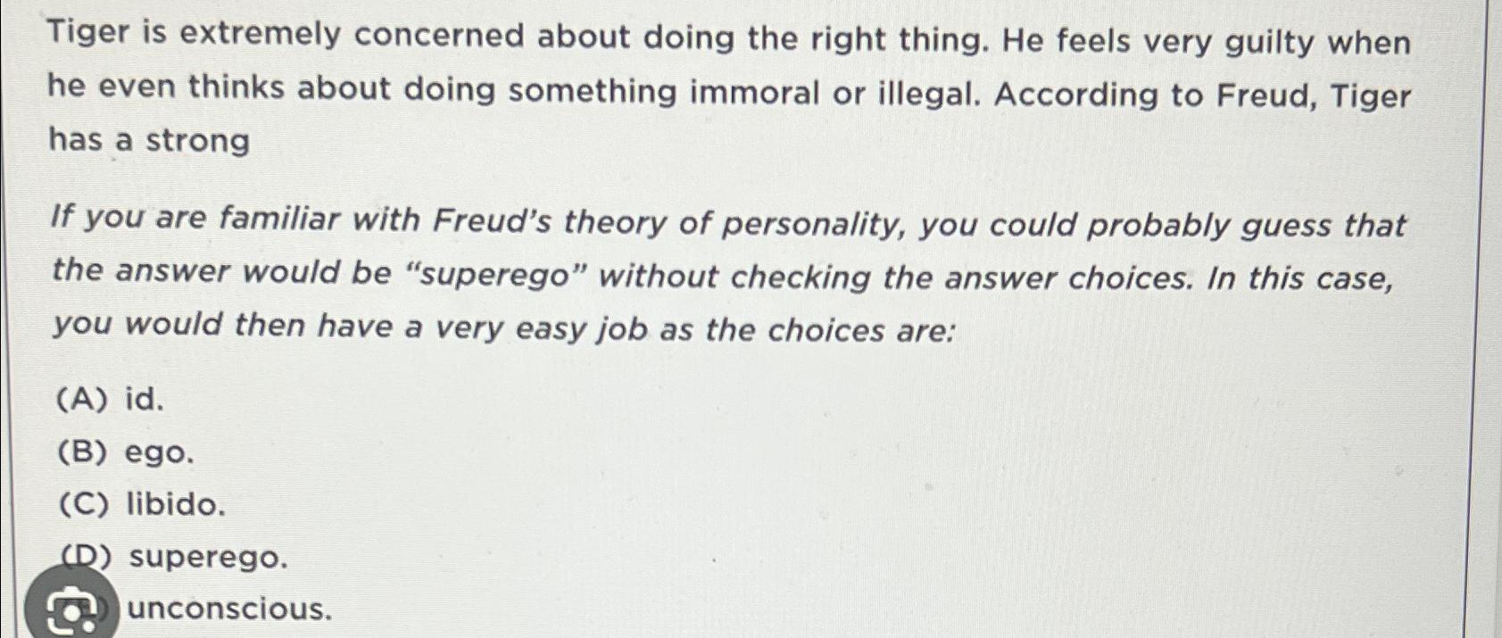 Solved Tiger is extremely concerned about doing the right | Chegg.com