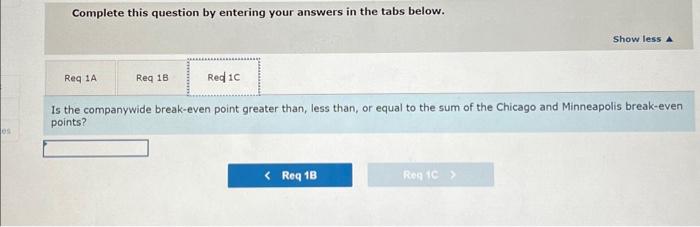 Solved Required: 1-a. Compute The Companywide Break-even | Chegg.com