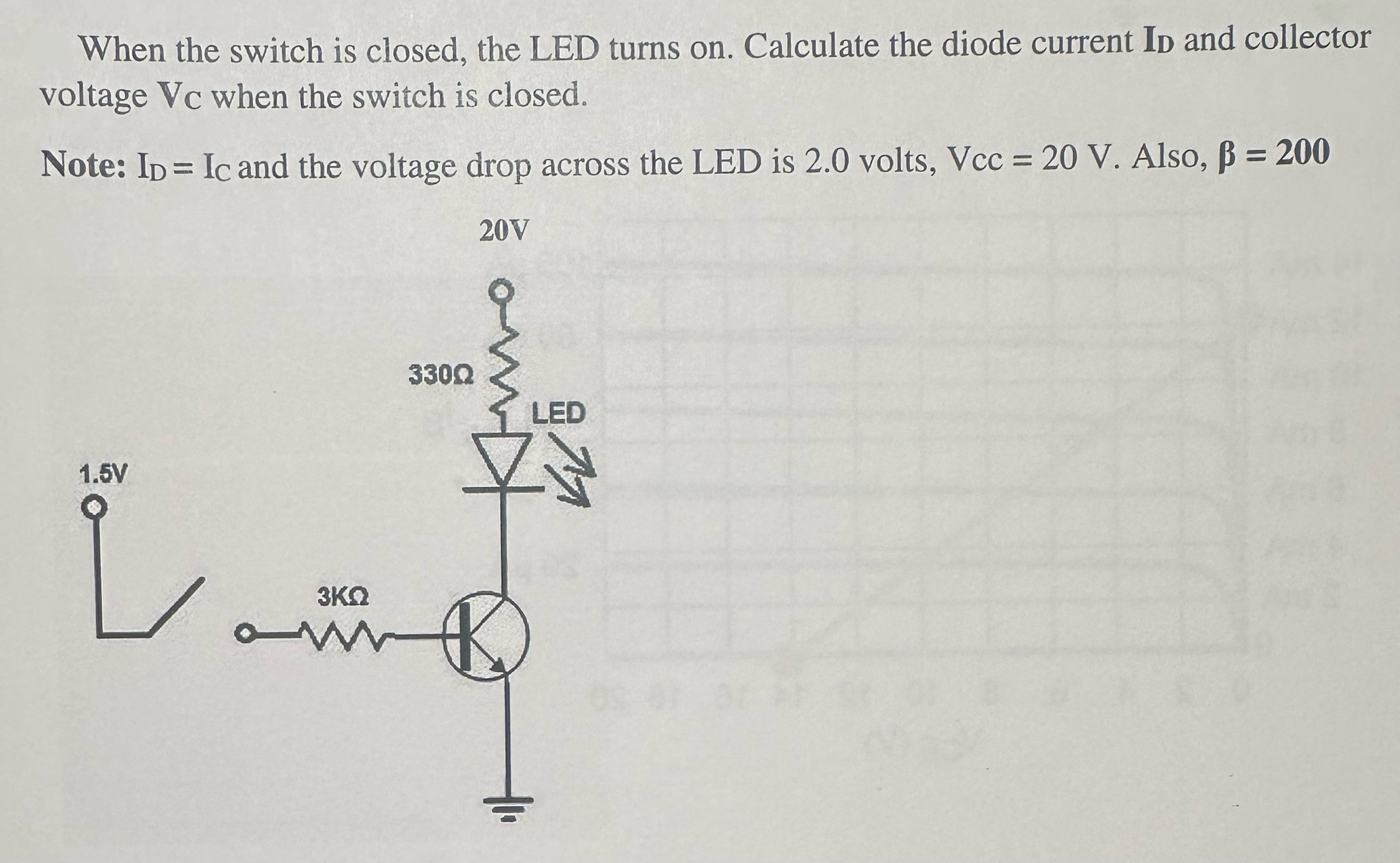 Solved When the switch is closed, the LED turns on. | Chegg.com