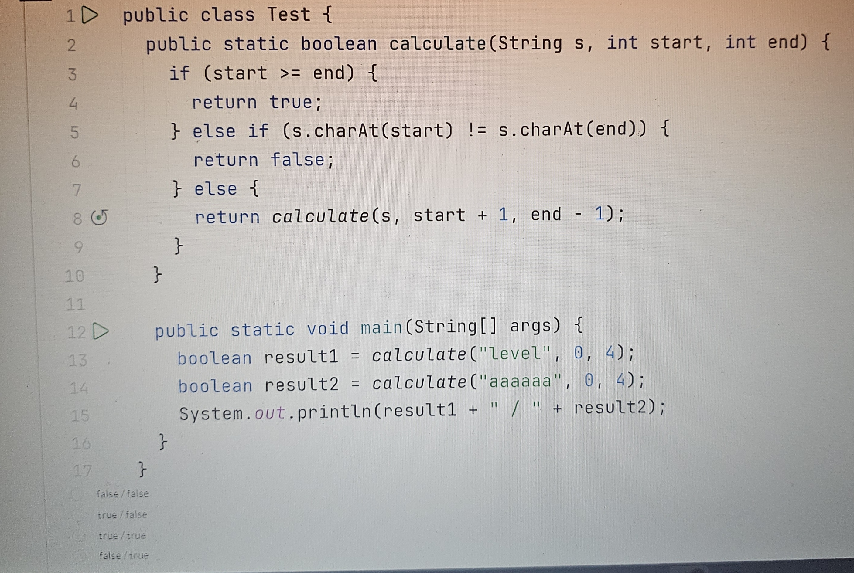 High Quality SOLUTION ```public class Test { ﻿ public static boolean ...
