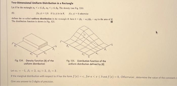 Two-Dimensional Uniform Distribution in a Rectangle | Chegg.com