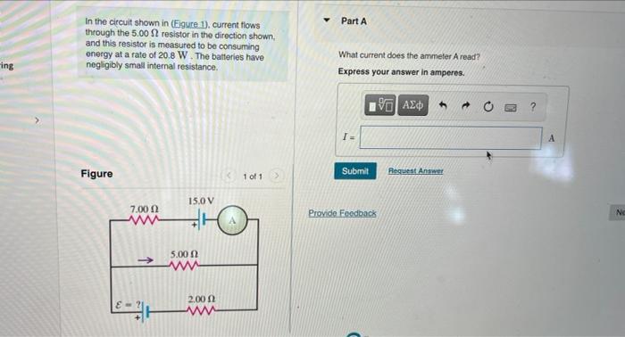 Solved Part A In the circuit shown in (Figure 1). Current | Chegg.com