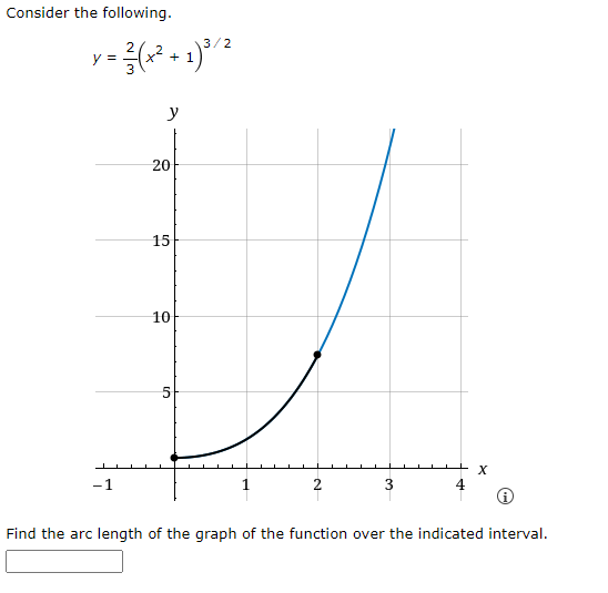 Solved Consider the following.y=23(x2+1)32Find the arc | Chegg.com