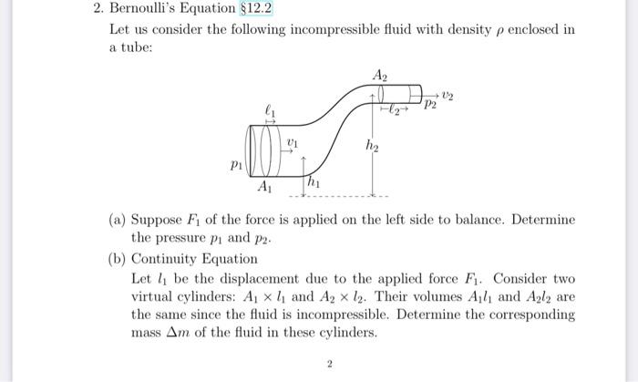 Solved 2. Bernoulli's Equation §12.2 Let Us Consider The | Chegg.com