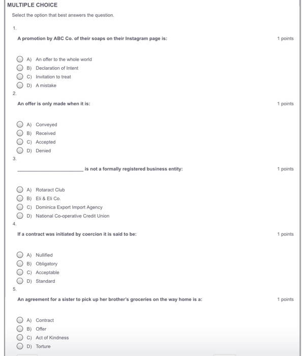 Solved MULTIPLE CHOICE Select the option that best answers | Chegg.com