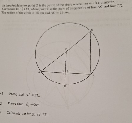 Solved In the sketch below point O ﻿is the centre of the | Chegg.com