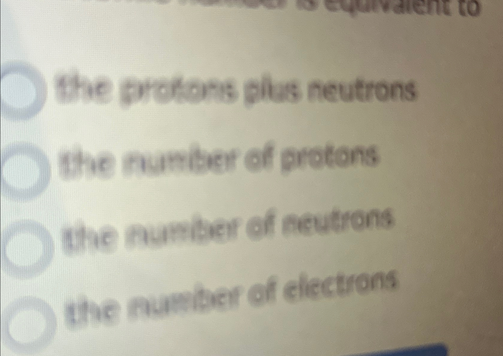 the number of protons plus neutrons is equal to