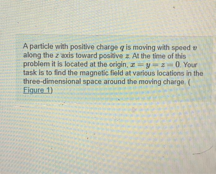 Solved A particle with positive charge q is moving with | Chegg.com