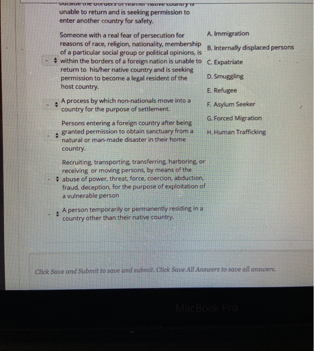 Solved Question Completion Status: Match the description on | Chegg.com