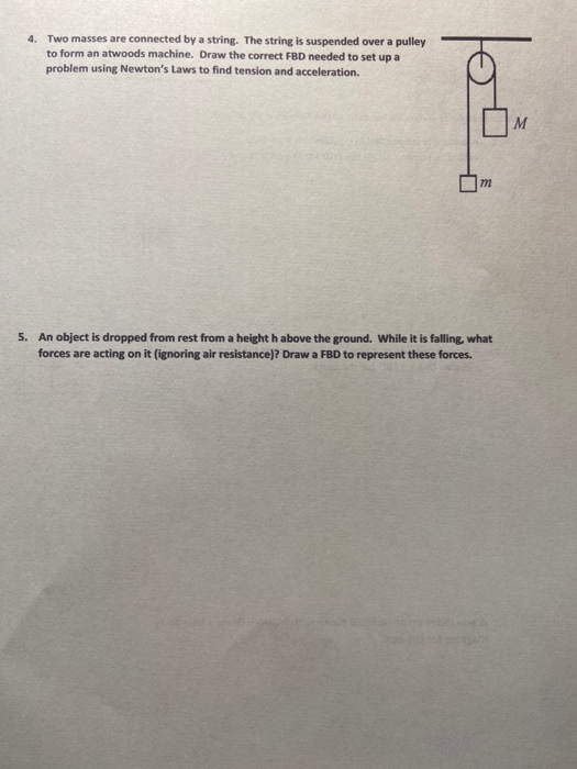 Solved Draw Free Body Diagrams for each of the following | Chegg.com