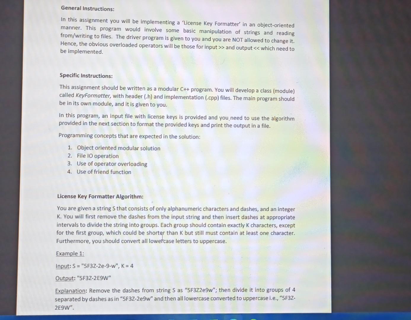 Solved General Instructions: In this assignment you will be | Chegg.com