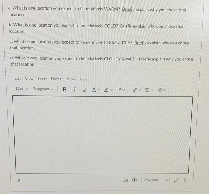 Solved Question 5 LO 26 Use the weather forecast map below | Chegg.com