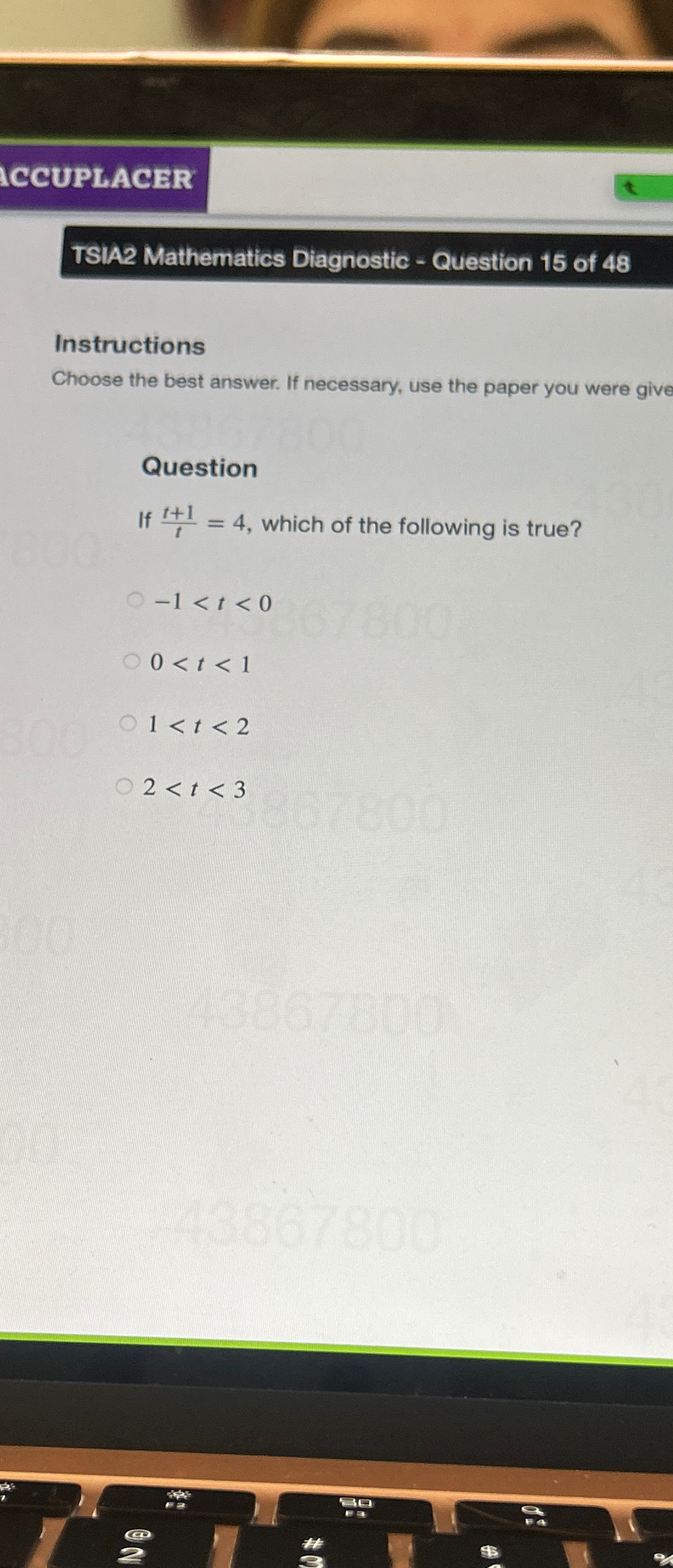 Solved TSIA2 ﻿Mathematics Diagnostic - ﻿Question 15 ﻿of | Chegg.com