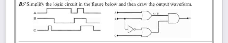 Solved B//Simplify the logic circuit in the figure below and | Chegg.com